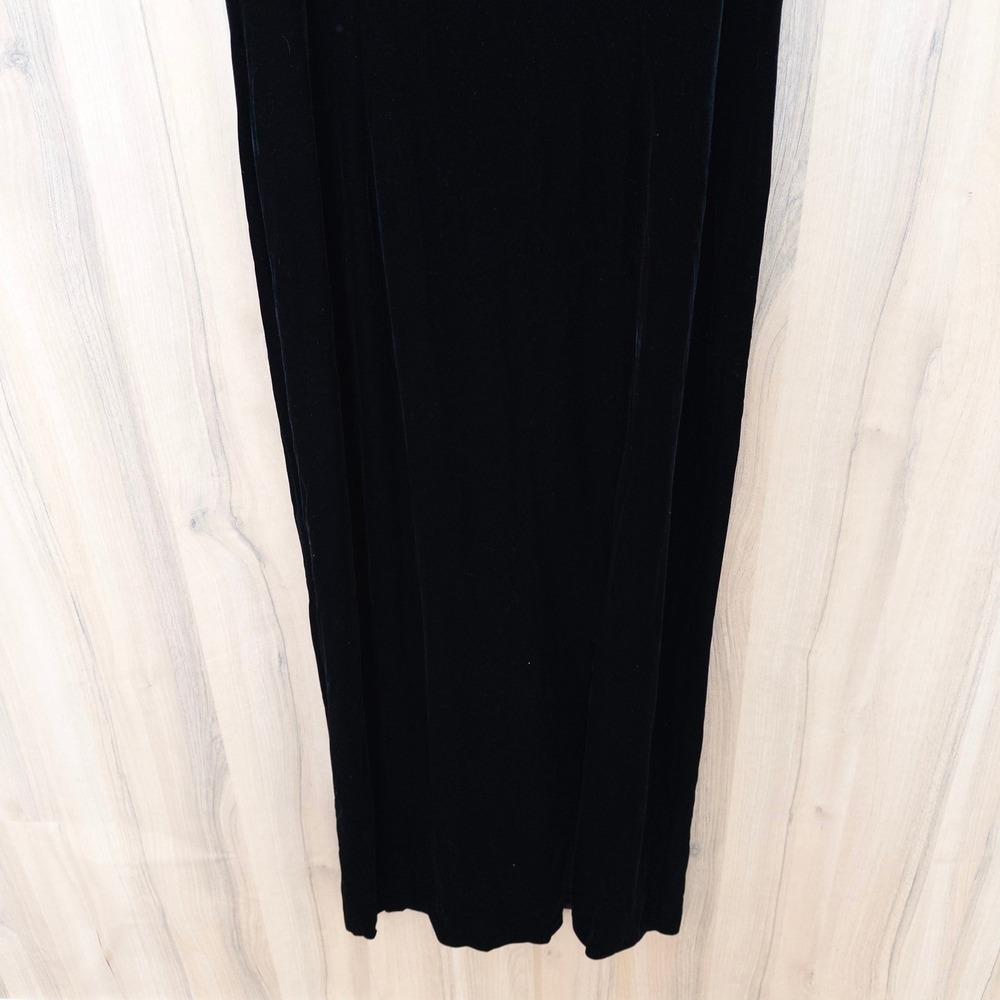 VTG Robbie Bee Womens Velvet Maxi Dress Size 12 Black Formal Glam Old Money Chic - Picture 4 of 7